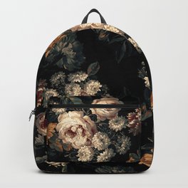 Midnight Garden XIV Backpack | Botanical, Tropical, Exotic, Jungle, Floral, Garden, Flora, Rose, Midnight, Leaf 