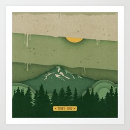 Mount Hood in Green Art Print
