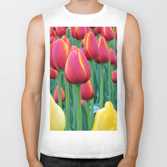 Tulips Red and Yellow Biker Tank