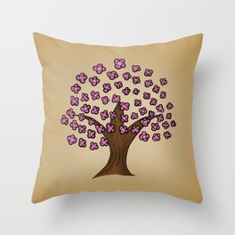 Tree in Spring Throw Pillow