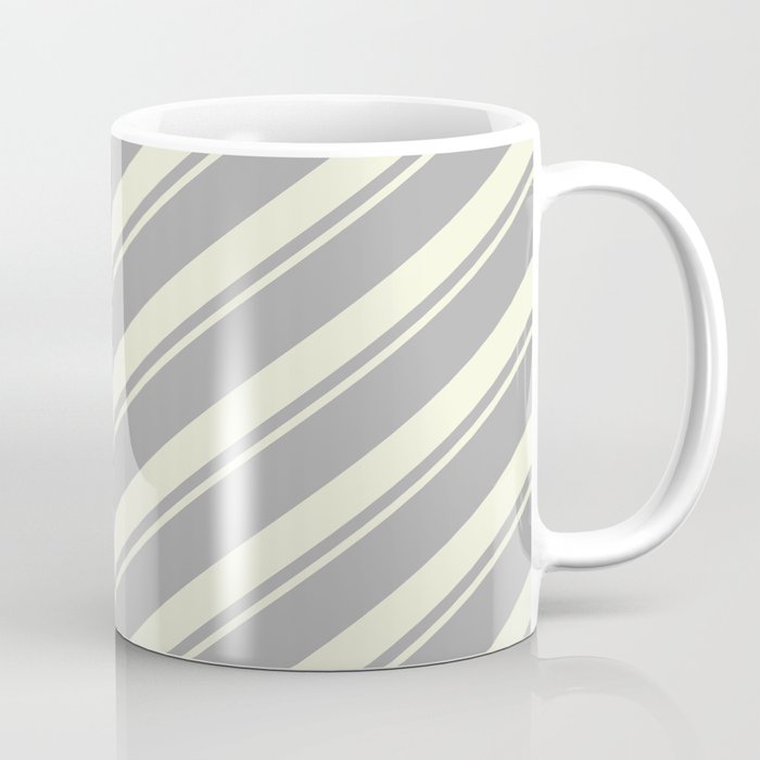 Dark Gray & Beige Colored Striped/Lined Pattern Coffee Mug