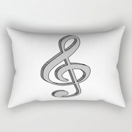 Treble Clef In 3D Rectangular Pillow