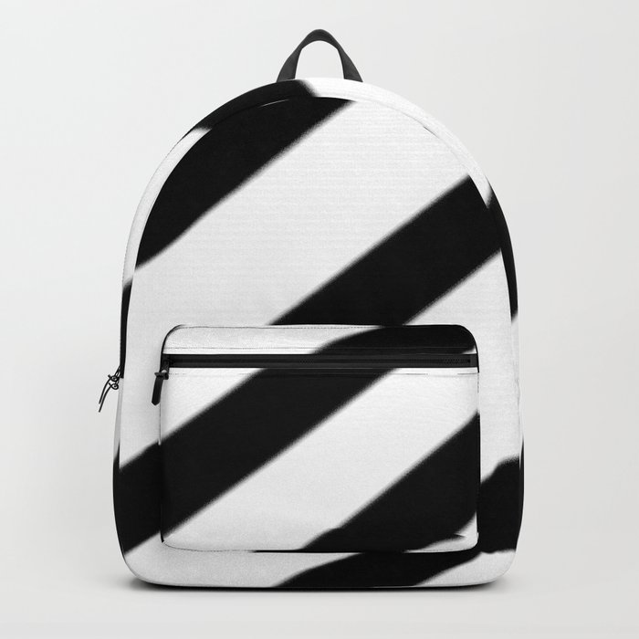 black and white striped backpack purse