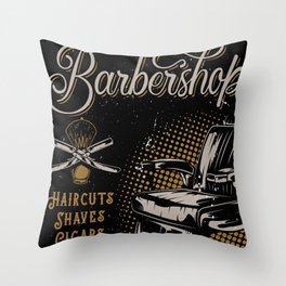 Gentlemen's Barber Shop LA Throw Pillow