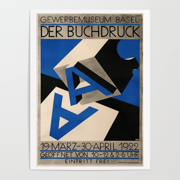 Der Buchdruck - Gewerbemuseum Basel, 1922 Poster