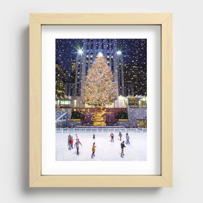 Rockefeller Center Christmas Tree New York City Recessed Framed Print