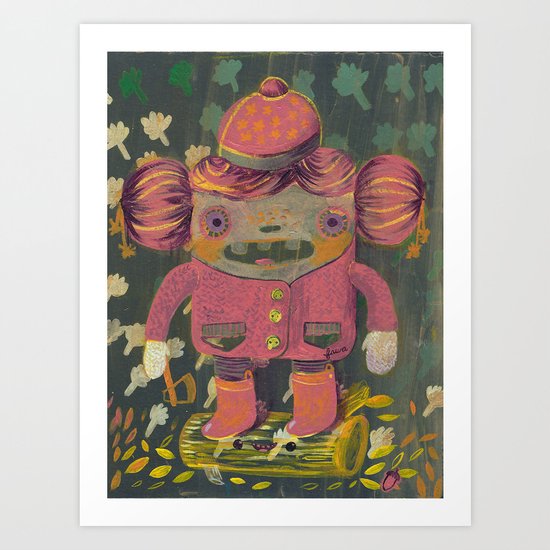 lumberjack girl portrait (sister nature's evil twin) Art Print