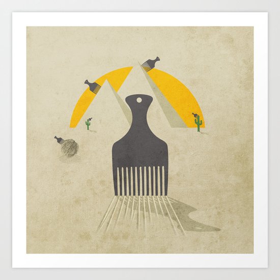 combing the desert Art Print