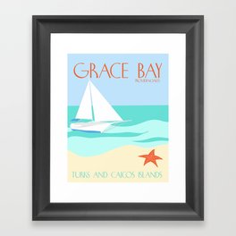 Grace Bay Travel Print Turks and Caicos Framed Art Print