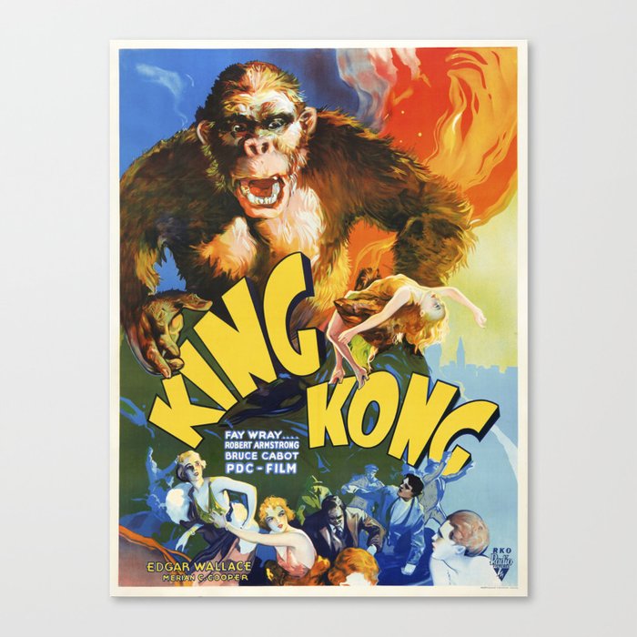 King Kong Movie Poster, Vintage King Kong Poster Canvas Print by
