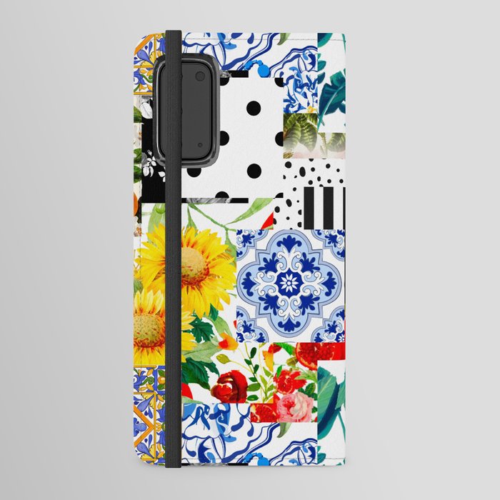 Italian,Sicilian art,patchwork,summer Flowers Android Wallet Case