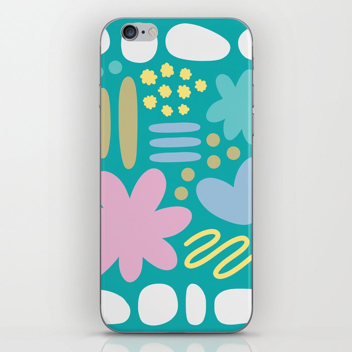Abstract vintage color shapes collection 4 iPhone Skin