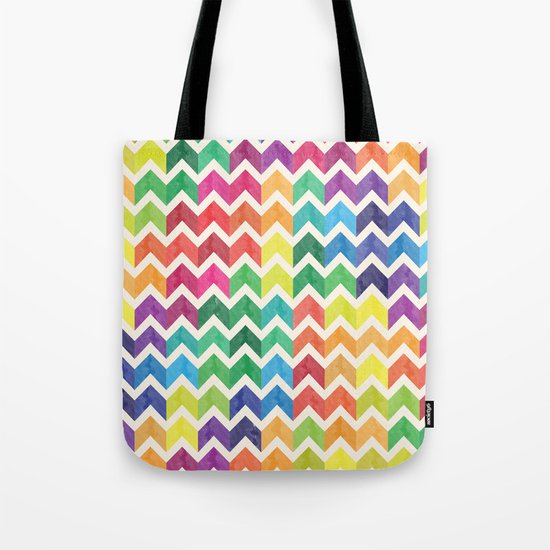 Watercolor Chevron Pattern IV Tote Bag