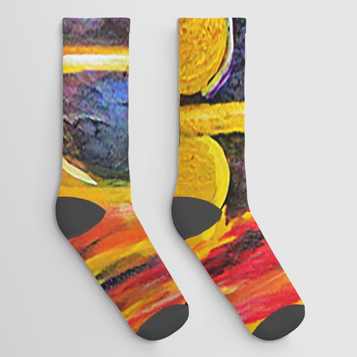Two African Masquerade Masked Faces Socks
