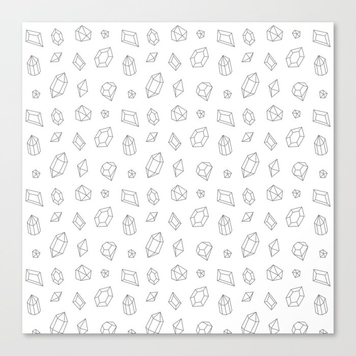 Grey Gems Pattern Canvas Print