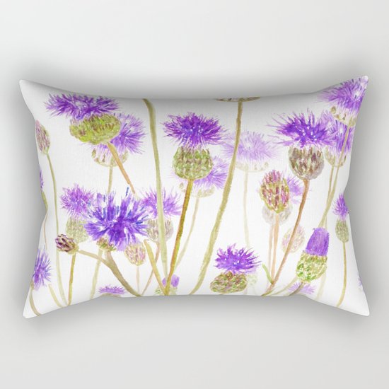 purple thorny wildflower Rectangular Pillow