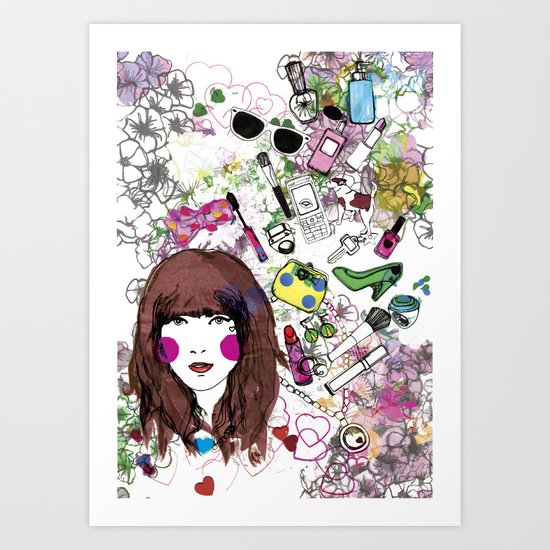 Floral Girl Art Print