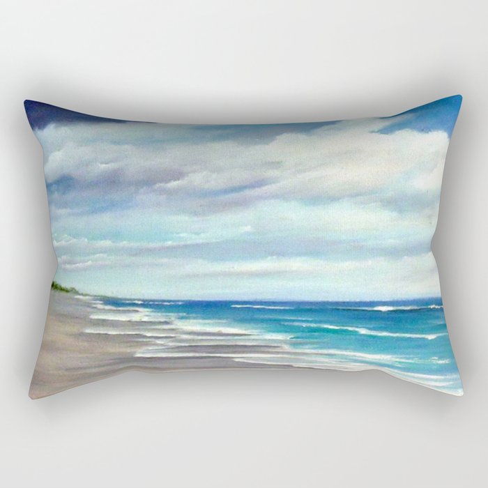 Summer Showers Seascape Rectangular Pillow