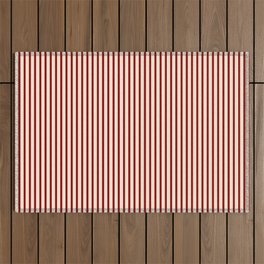 [ Thumbnail: Beige and Dark Red Colored Pattern of Stripes Outdoor Rug ]