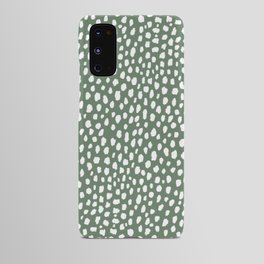 Sage Green Polka Dot Spots (white/sage green) Android Case
