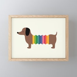 Rainbow Dooooog Framed Mini Art Print