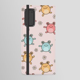 Cute Happy Jumping Frogs, Fun Frog Pattern for Kids Android Wallet Case