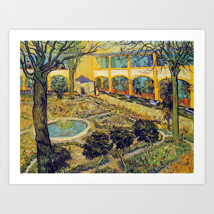 Vincent Van Gogh The Courtyard of the Hospital in Arles Art Print