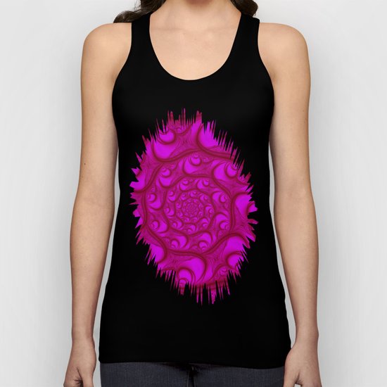 Fractal Web Red on Pink Unisex Tank Top