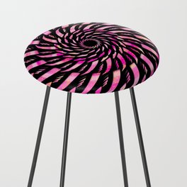 Black and Pink Twirl Counter Stool