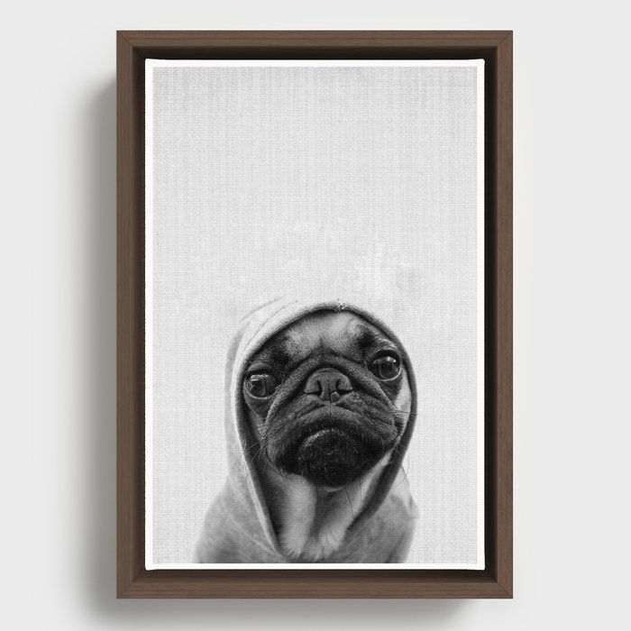 Pug Portrait Framed Canvas
