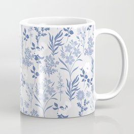 Blue Flowers Botanical Painting Coffee Mug