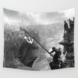 Raising a Flag over the Reichstag Wall Tapestry