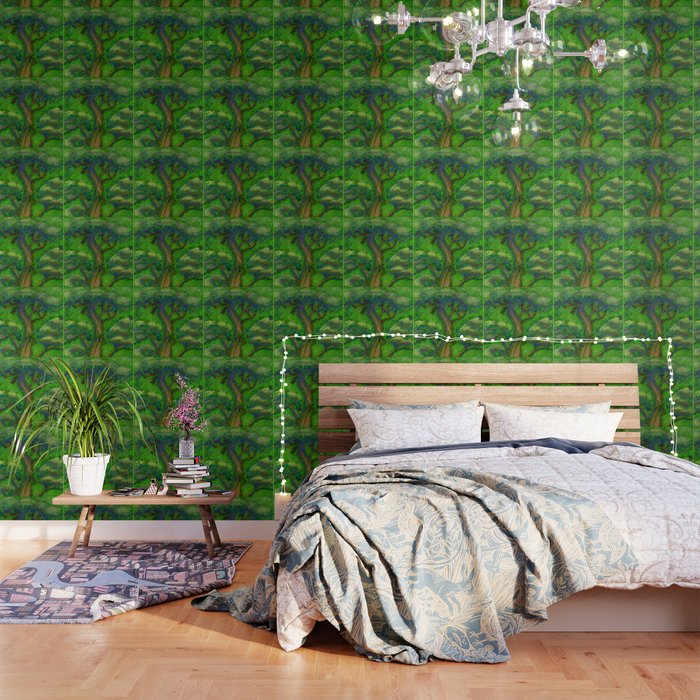 Bonsai Tree Green Wallpaper By Sisterhipster Society6