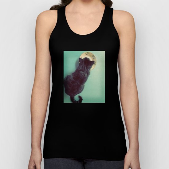 Cat and Saucer Unisex Tank Top