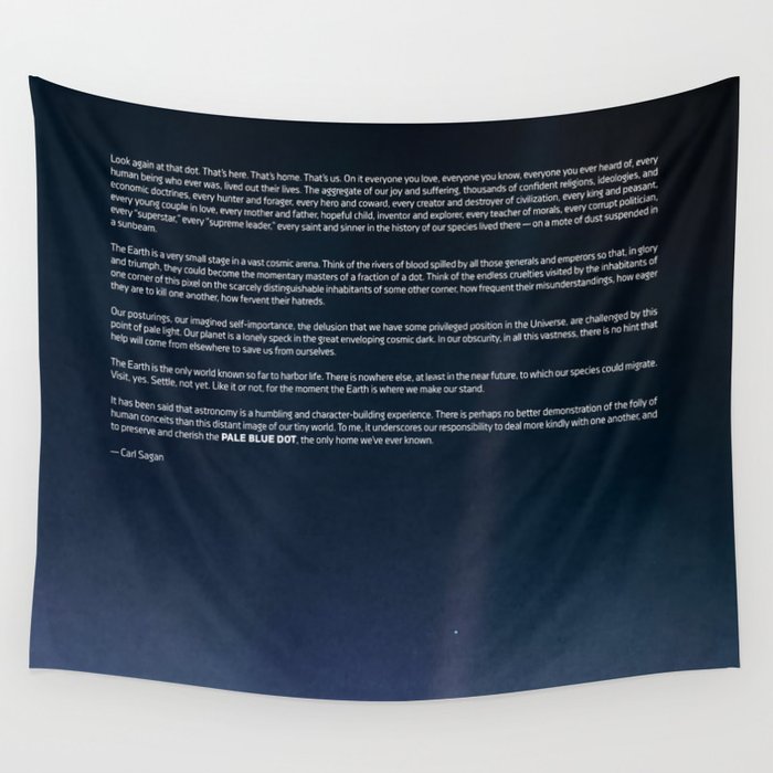 Pale Blue Dot — Voyager 1 (2020 rev.), quote Wall Tapestry