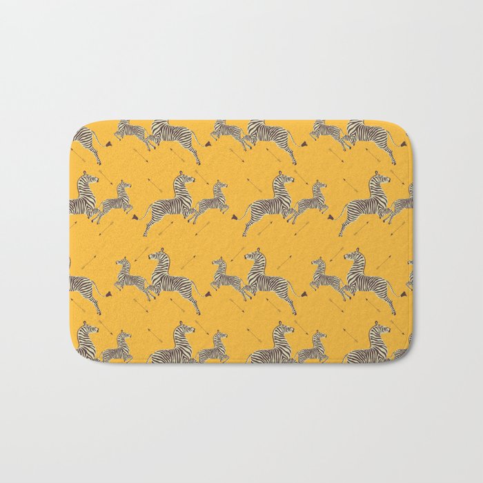 Royal Tenenbaums Zebra Wallpaper - Mustard Yellow Bath Mat