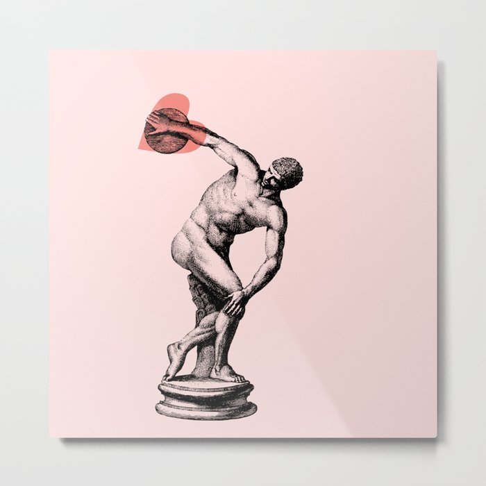 Discobolus of Hearts  - Simple Illustration  for Valentine's Day  Metal Print