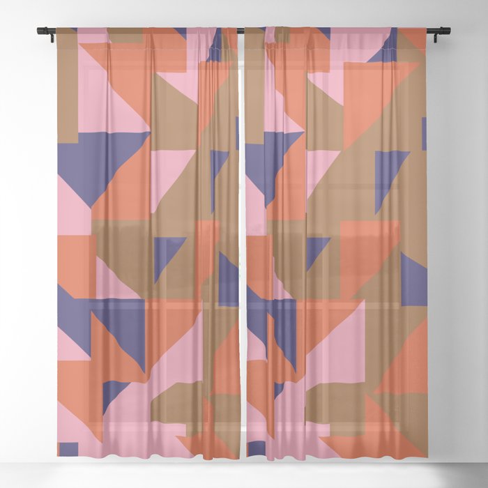 Atus Geometric and Modern Shapes Sheer Curtain