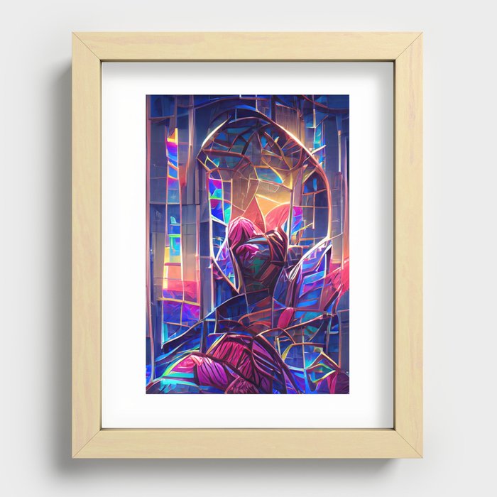 Stained Glass Abstraction Recessed Framed Print