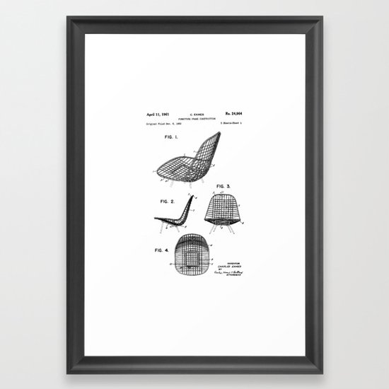Eames - Wire Chair - Original Patent/Blueprint Artwork ...