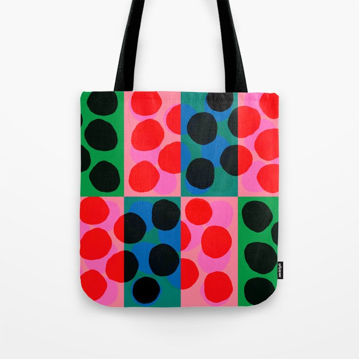 Mid-Century Modern Abstract Bubbles Hot Pink Tote Bag