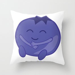 Hugging Blueberry Throw Pillow