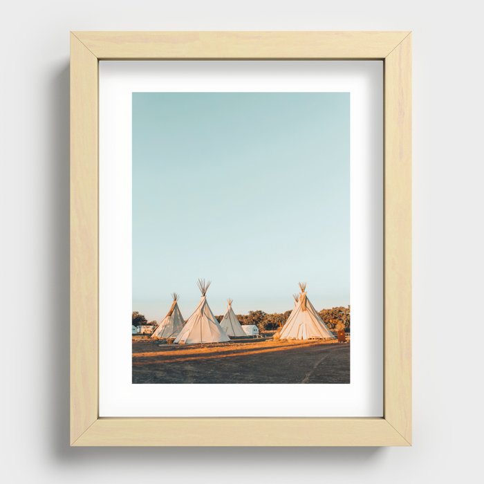 Teepees in Marfa, West Texas - Portrait Recessed Framed Print