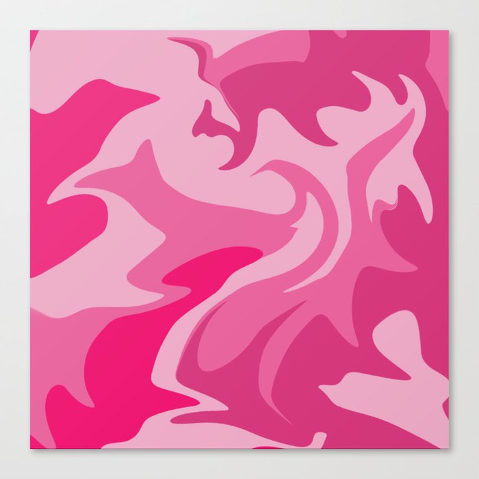 Hot Pink Liquid Swirls Canvas Print