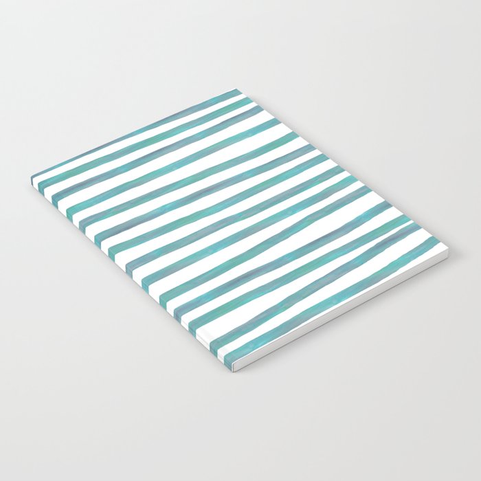 Ocean Green Hand-painted Stripes Notebook