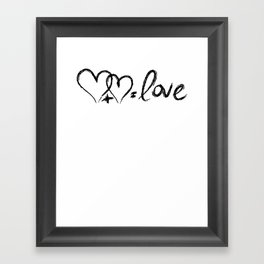 Hand Written Love Equation, Hearts Hand Drawings, Gift For Him, Gift For Her, Romantic Couple Valentine Gift Ideas 3/3 Framed Art Print