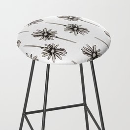 Speckled Daisy Black and White Print Bar Stool