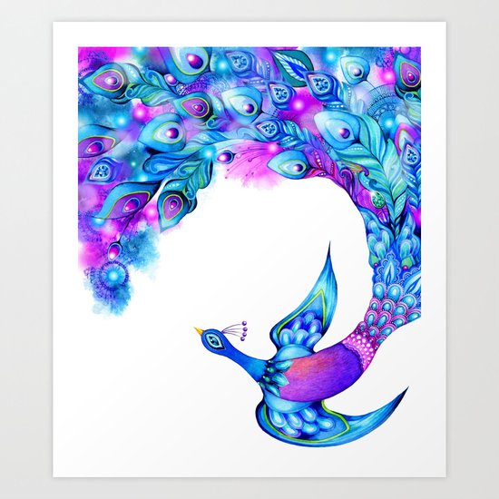 Peacock Fantasy Art Print