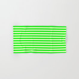 [ Thumbnail: Light Yellow & Lime Colored Lines/Stripes Pattern Hand & Bath Towel ]