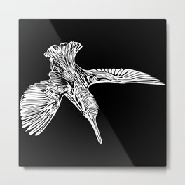 Elegant Vintage Kingfisher - Bird Nature Motif Metal Print